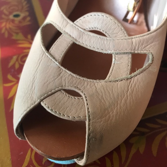 Authentic Fendi pink and blue leather ankle strap Plexi heel sandals size 39 - Picture 4 of 6